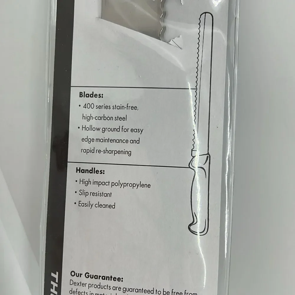 Dexter Basics P94804 10” Scalloped Slicer Kitchen Knife. Carbon Steel. NEW!!!!!!